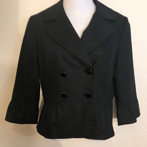Antonio Melani Womens Jacket Size 12 Black Ruffle